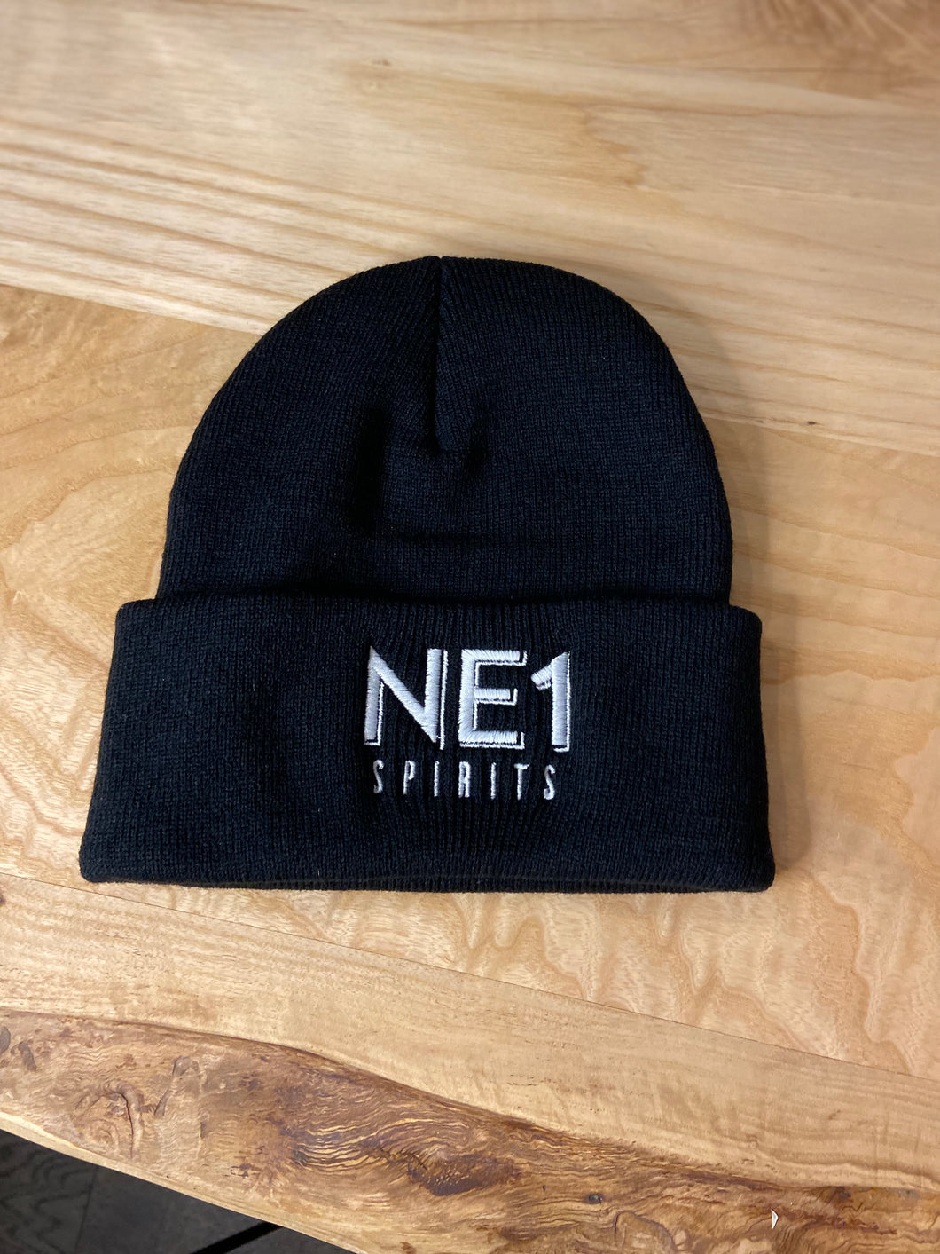 NE1 Black Embroidered Cuffed Toque